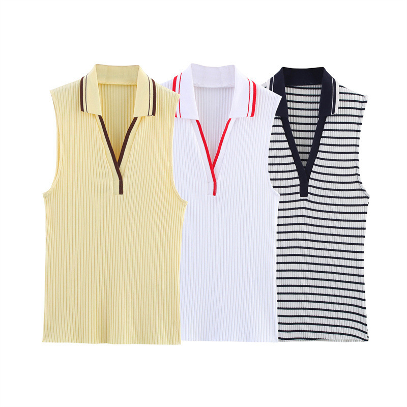 Tank Top Ribbed - Camiseta sin mangas de polo acanalada